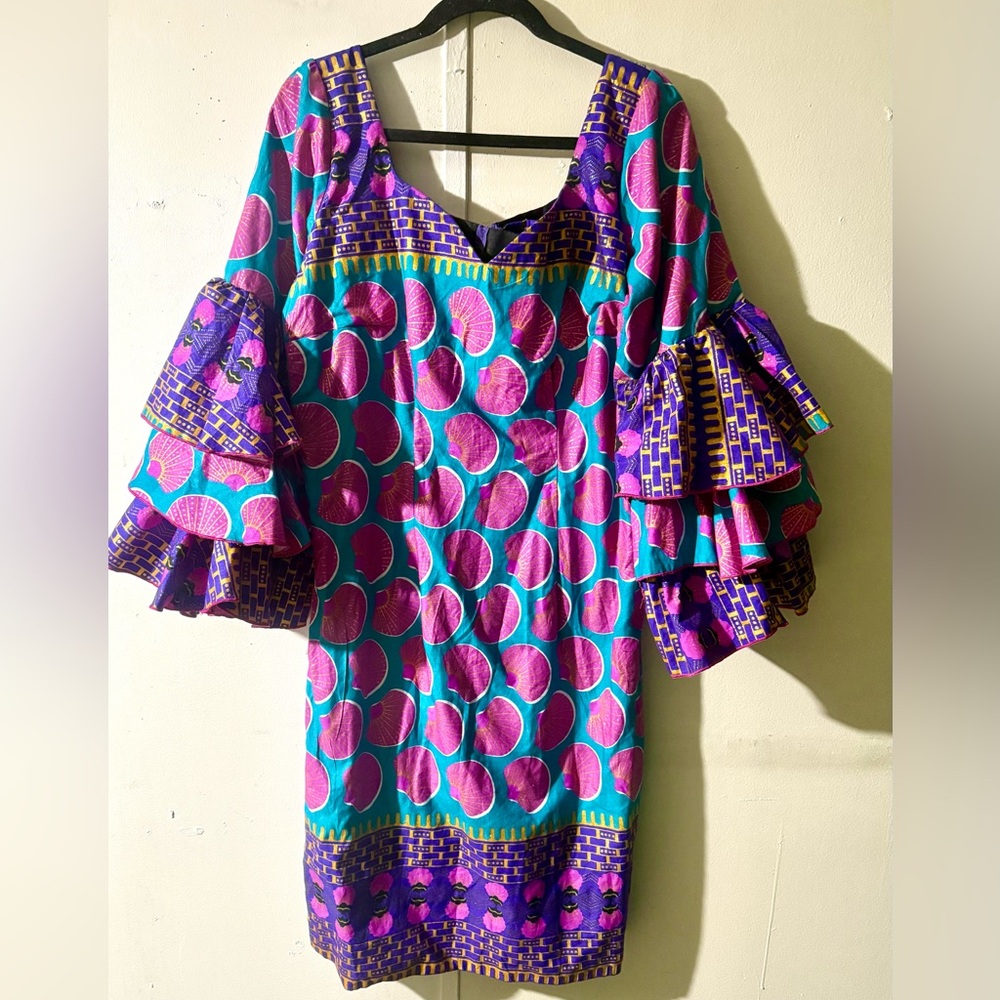 Vibrant Multicolor Handmade African Patterned Dress